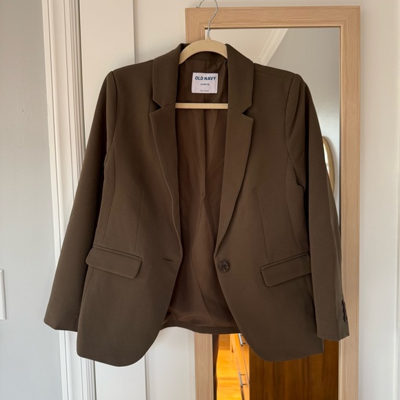 Old Navy Olive Green Taylor Fitted Suit Blazer - Picture 7 of 12